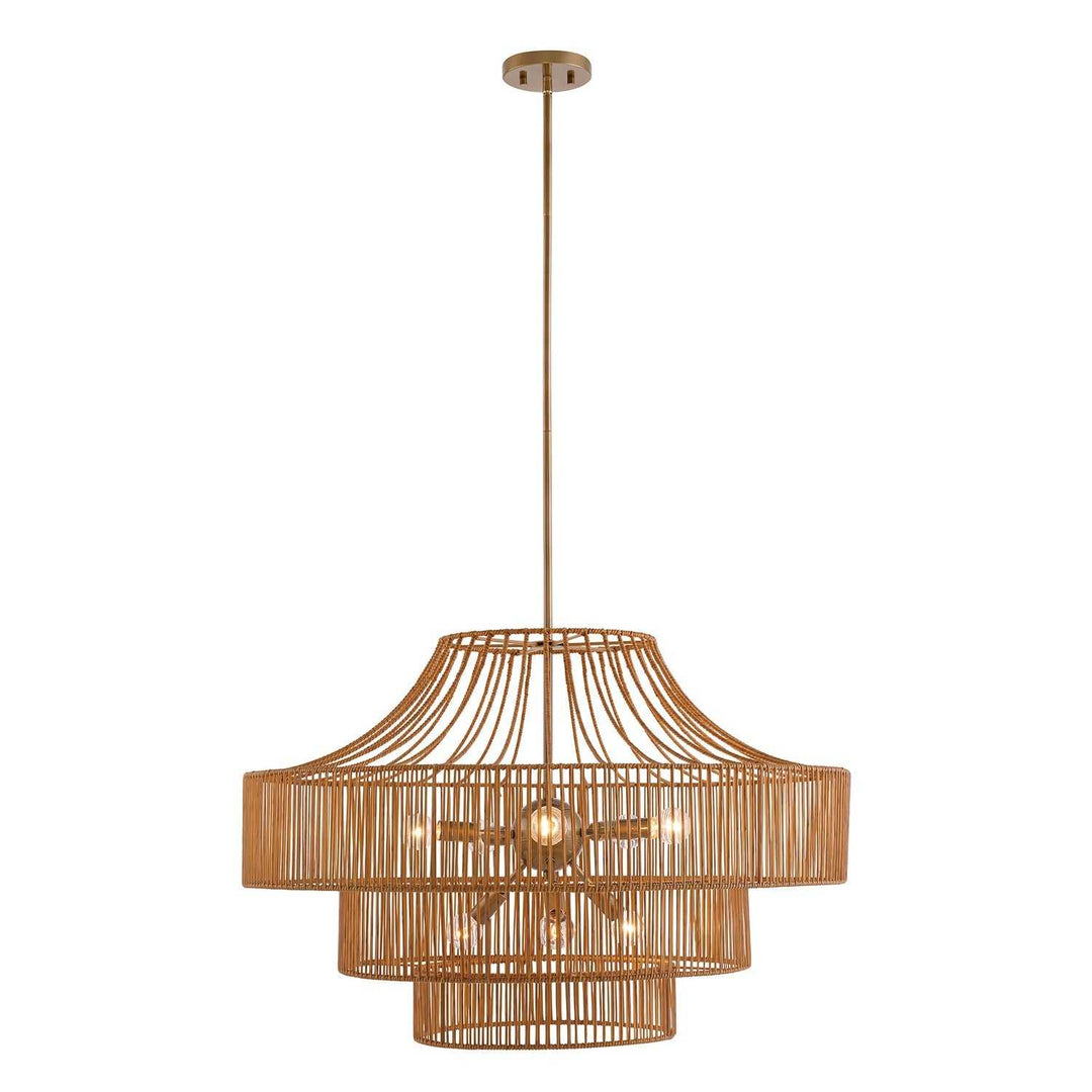 Medlock Eight Light Outdoor Chandelier in Burnished Brass Savoy House