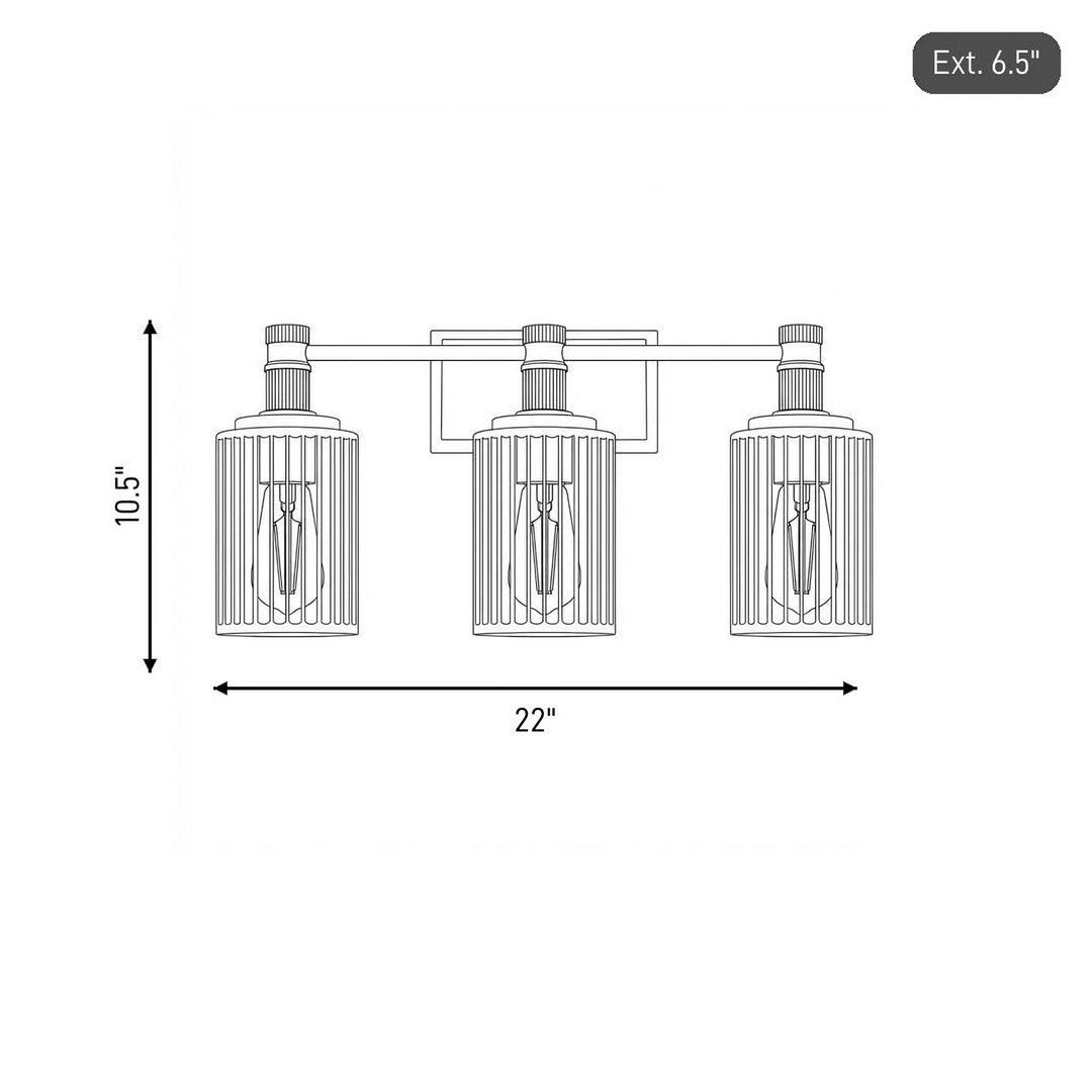 Savoy House - 8-1102-3-143 - Three Light Bathroom Vanity - Concord - Matte Black with Warm Brass