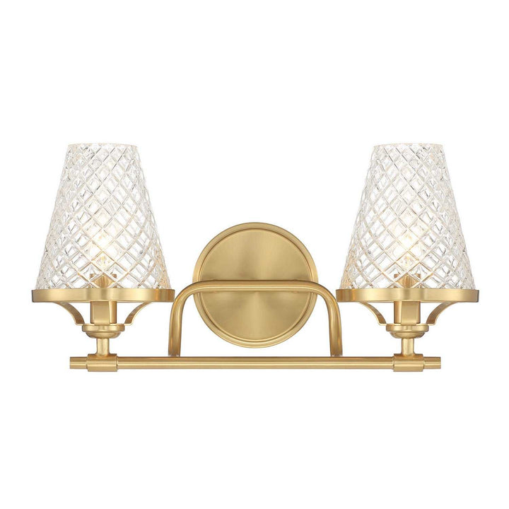 Candler Two Light Bathroom Vanity in Warm Brass Savoy House
