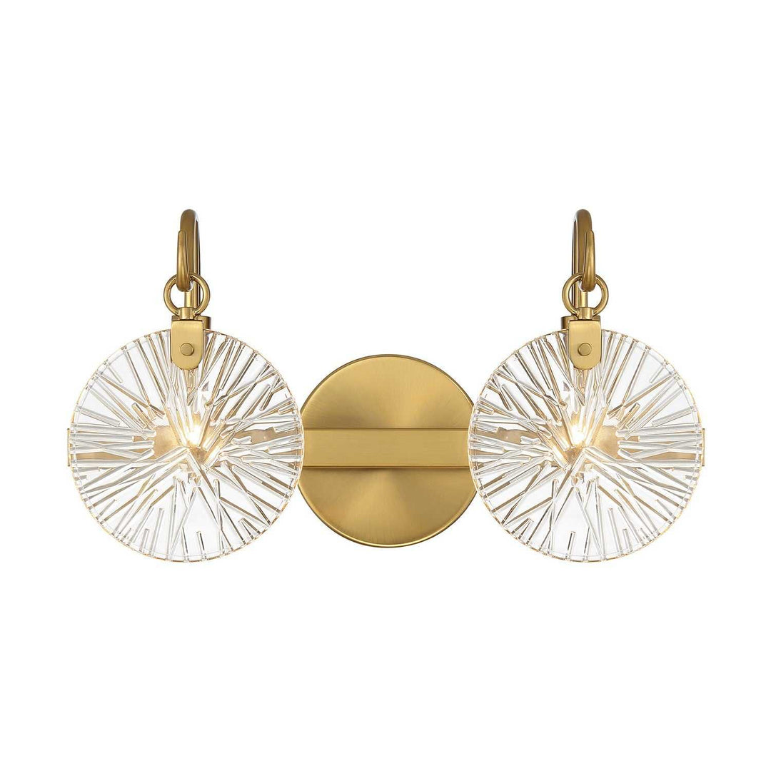 Addison Two Light Bathroom Vanity in Warm Brass Savoy House