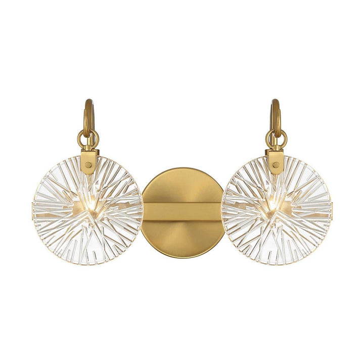 Addison Two Light Bathroom Vanity in Warm Brass Savoy House