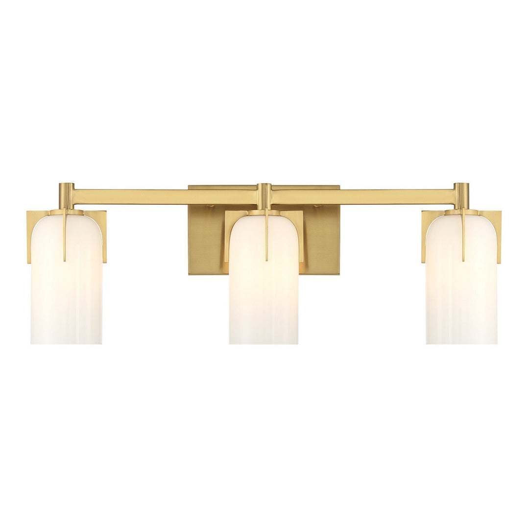 Caldwell Three Light Bathroom Vanity in Warm Brass Savoy House