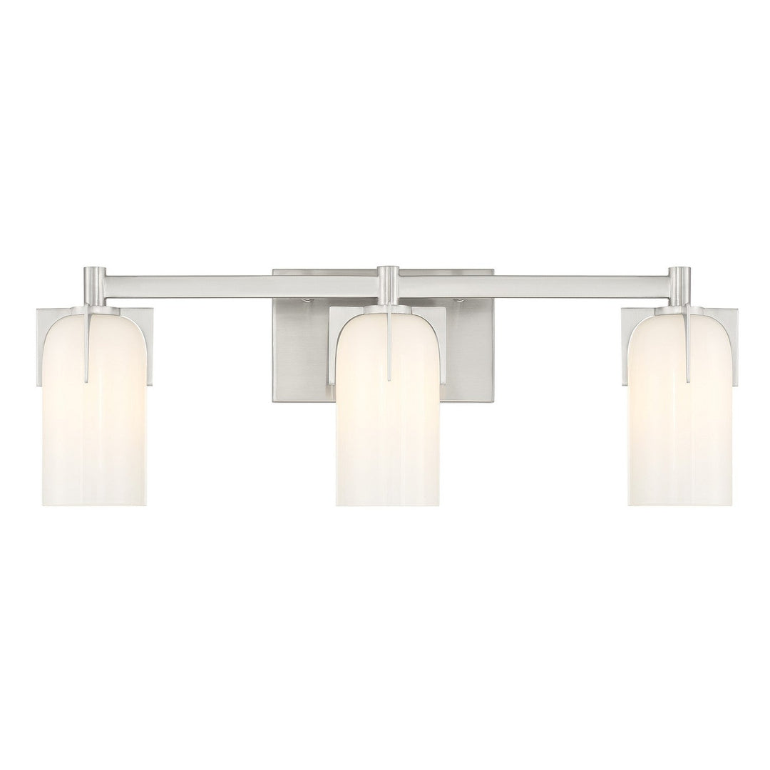 Caldwell Three Light Bathroom Vanity in Satin Nickel Savoy House