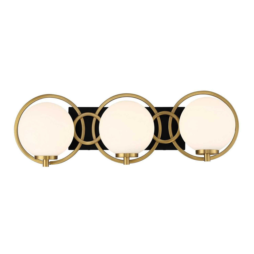 Alhambra Three Light Bathroom Vanity in Matte Black with Warm Brass Savoy House