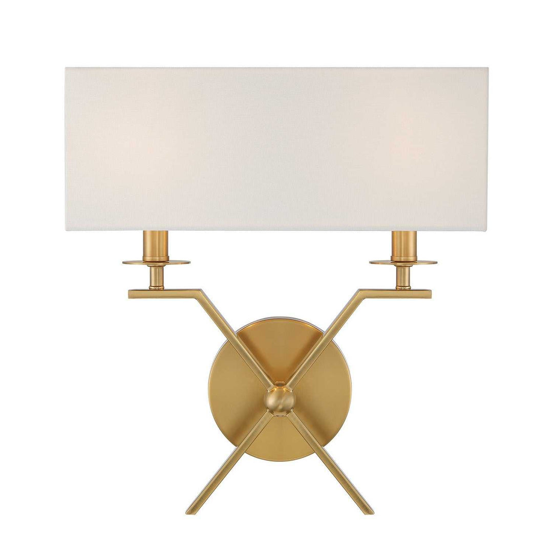 Arondale Two Light Wall Sconce in Warm Brass Savoy House