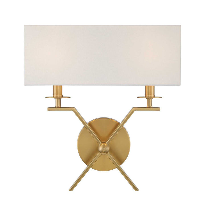 Arondale Two Light Wall Sconce in Warm Brass Savoy House
