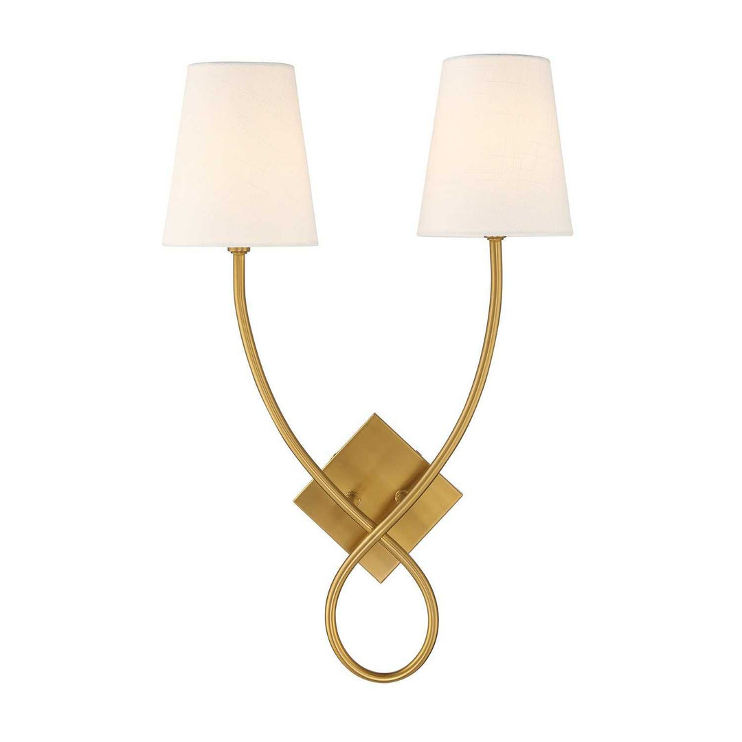 Barclay Two Light Wall Sconce in Warm Brass Savoy House