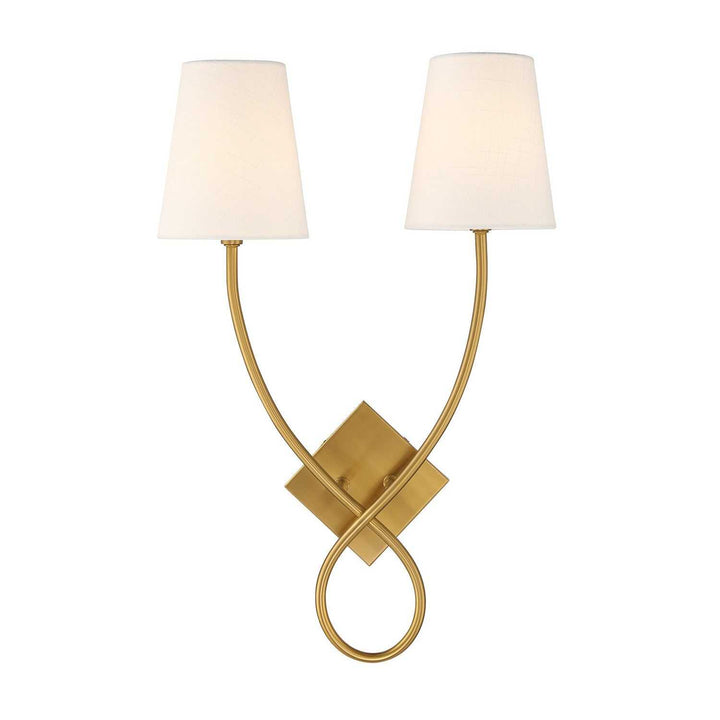 Barclay Two Light Wall Sconce in Warm Brass Savoy House