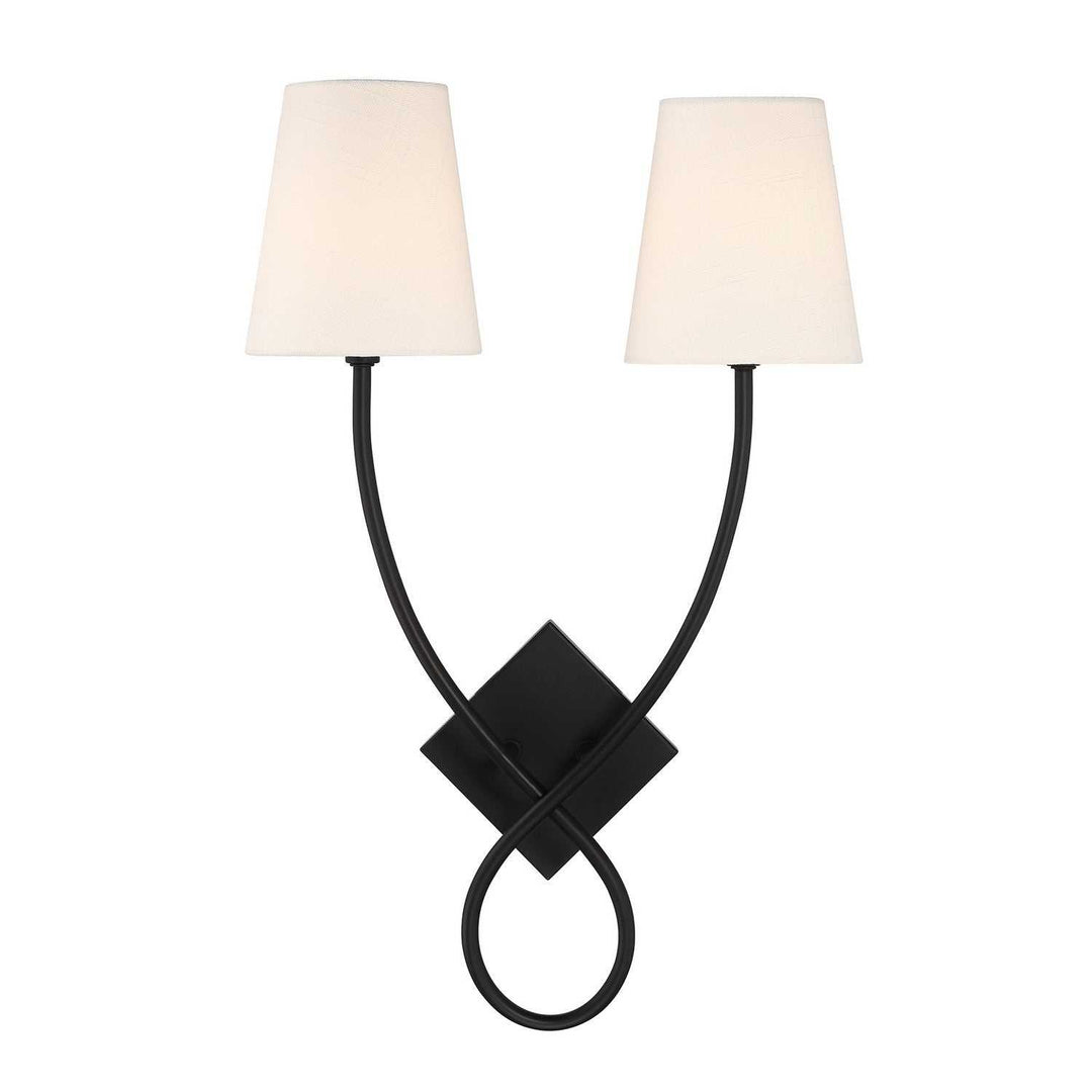 Barclay Two Light Wall Sconce in Matte Black Savoy House