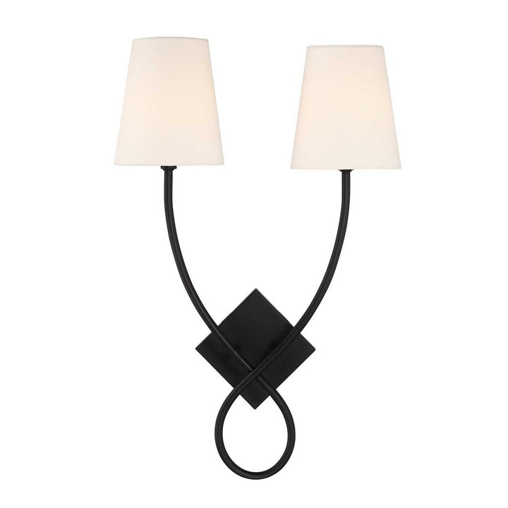 Barclay Two Light Wall Sconce in Matte Black Savoy House