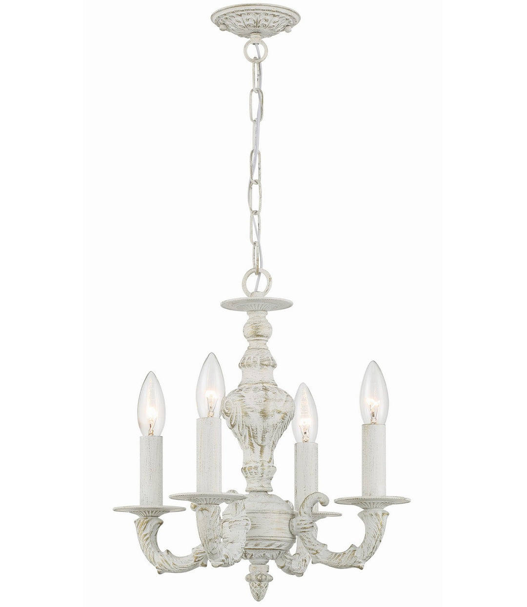 Paris Market Four Light Mini Chandelier in Antique White - available from The Lighting Shoppe, trusted by Canadian homeowners