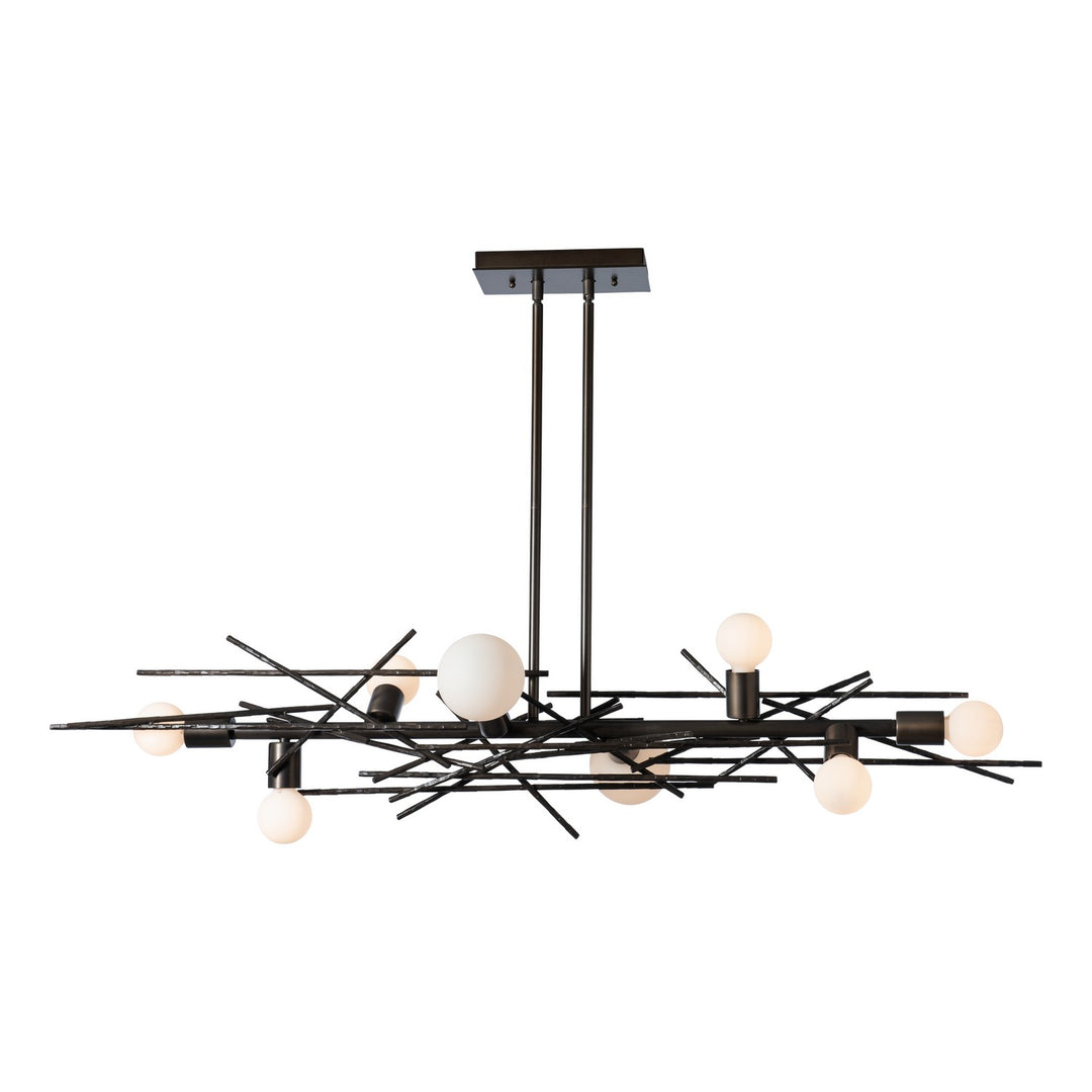 Hubbardton Forge Canada - 131087-SKT-MULT-07 - Eight Light Linear Pendant - Brindille - Dark Smoke