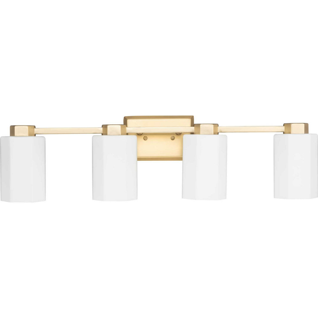 Estrada Four Light Bath & Vanity in Brushed Gold - available from The Lighting Shoppe, trusted by Canadian homeowners