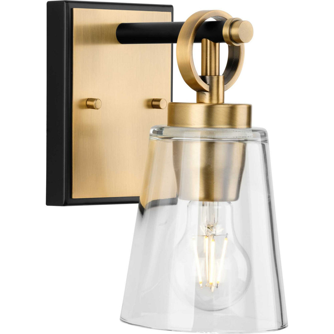 Cassell One Light Bath & Vanity Light in Vintage Brass - available from The Lighting Shoppe, trusted by Canadian homeowners