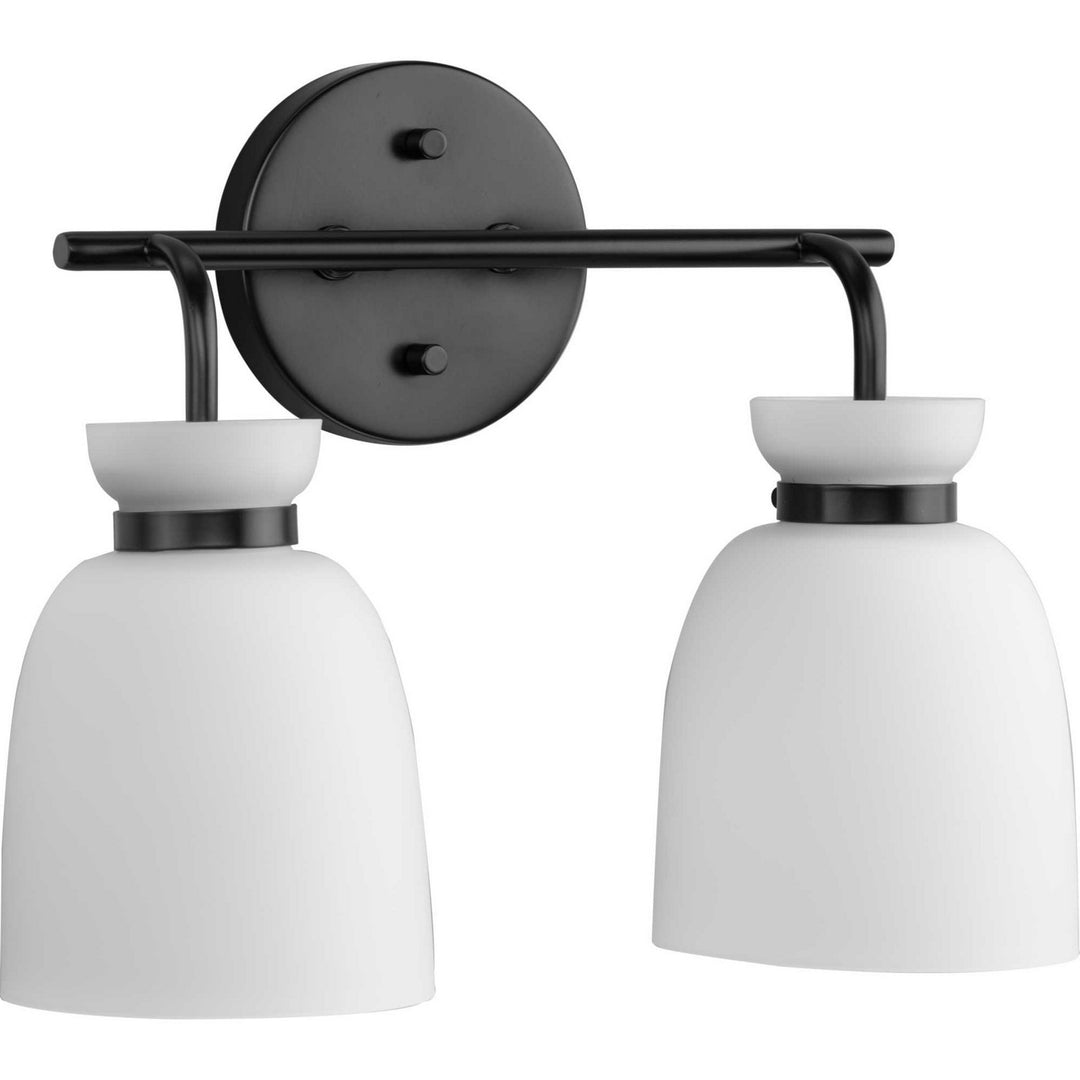 Lexie Two Light Bath & Vanity in Matte Black - available from The Lighting Shoppe, trusted by Canadian homeowners