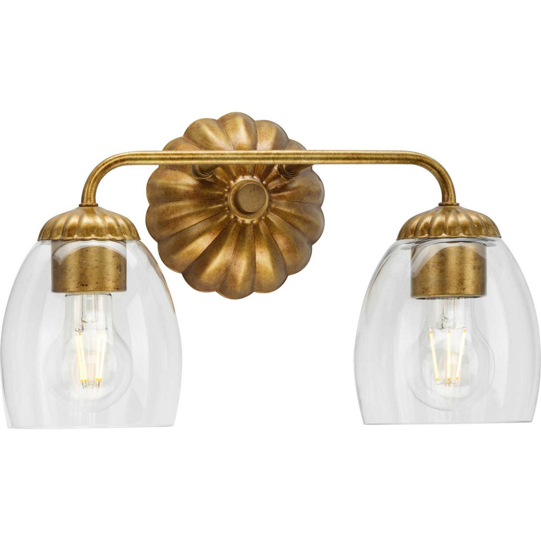 Quillan Two Light Bath & Vanity in Gold Ombre - available from The Lighting Shoppe, trusted by Canadian homeowners