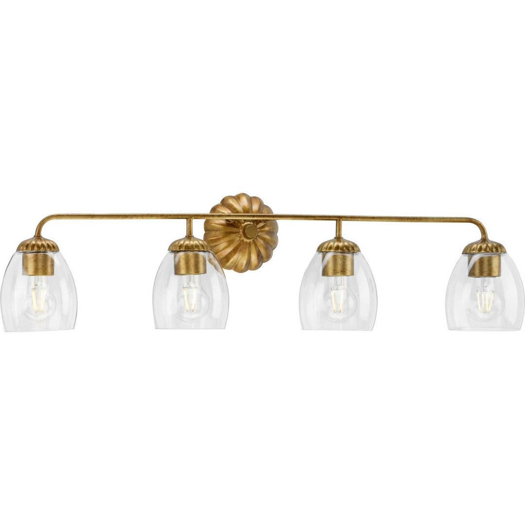 Quillan Four Light Bath & Vanity in Gold Ombre - available from The Lighting Shoppe, trusted by Canadian homeowners
