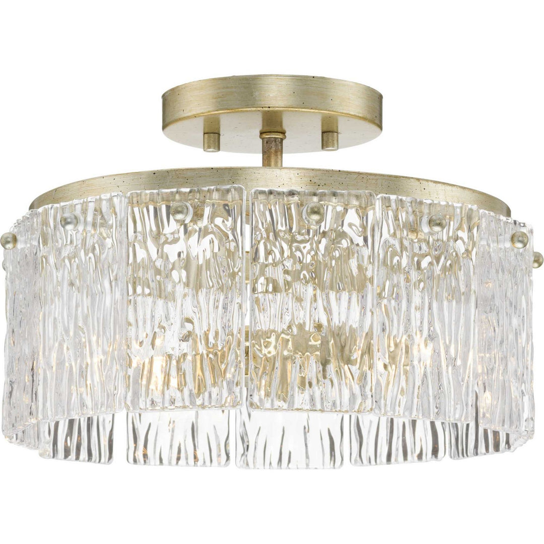Chevall Two Light Flush Mount in Gilded Silver - available from The Lighting Shoppe, trusted by Canadian homeowners
