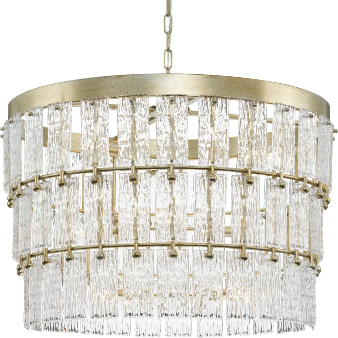 Progress Canada - P400368-176 - Nine Light Chandelier - Chevall - Gilded Silver
