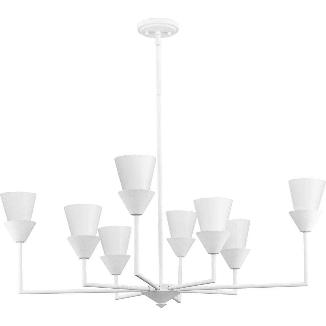 Progress Canada - P400373-197 - Eight Light Chandelier - Pinellas - White Plaster