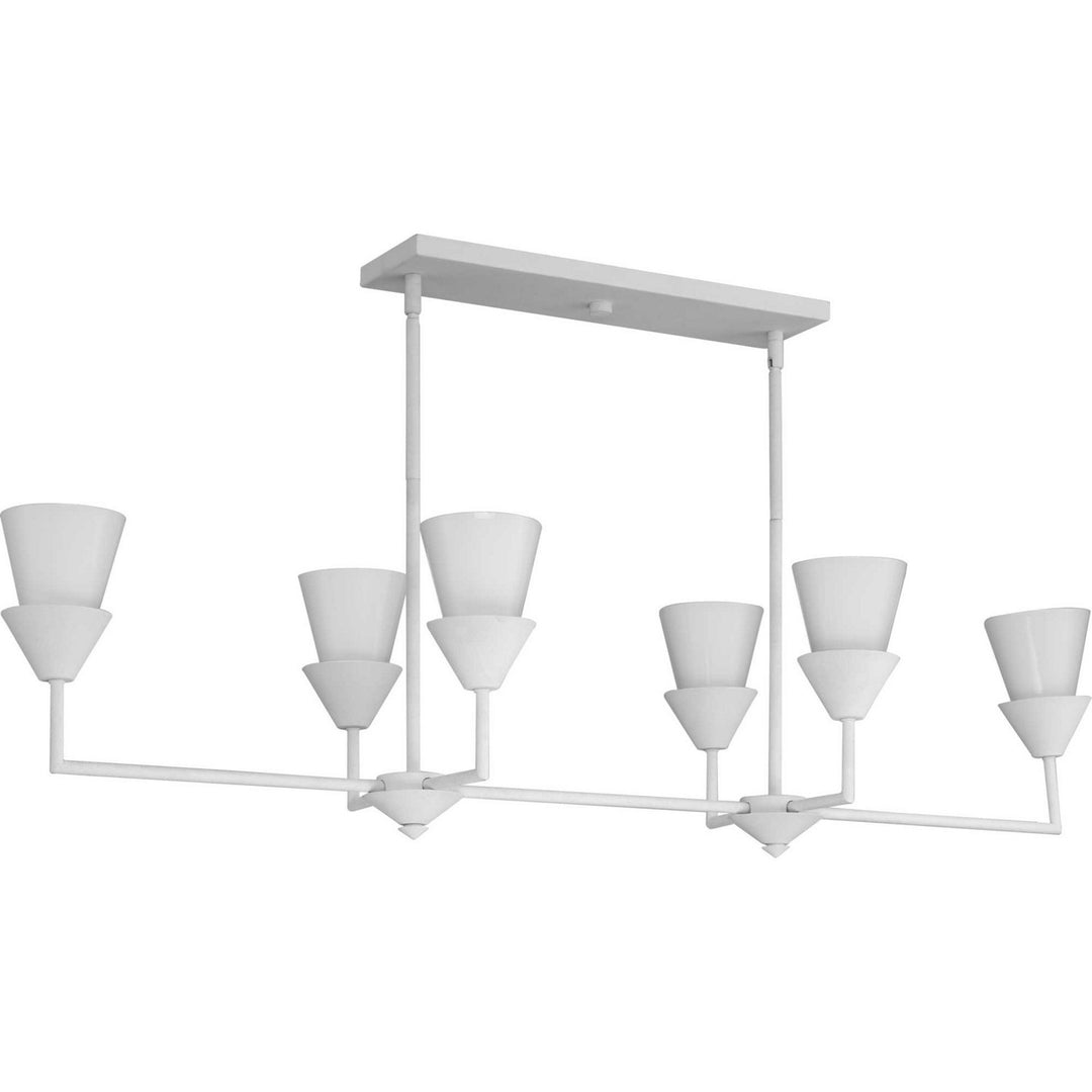 Progress Canada - P400374-197 - Six Light Island Pendant - Pinellas - White Plaster