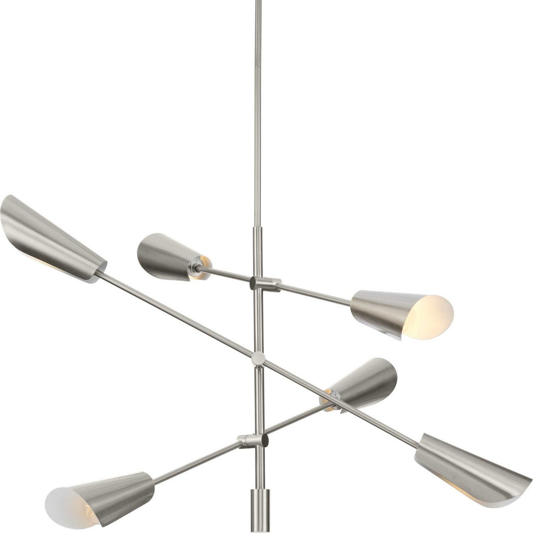 Progress Canada - P400380-009 - Six Light Chandelier - Cornett - Brushed Nickel