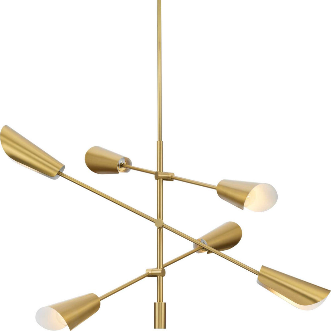 Progress Canada - P400380-191 - Six Light Chandelier - Cornett - Brushed Gold