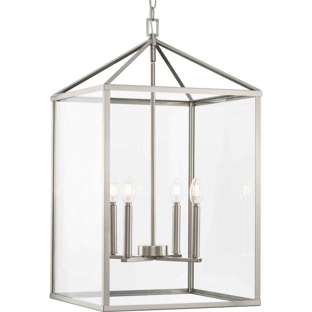 Progress Canada - P500441-009 - Four Light Foyer Pendant - Hillcrest - Brushed Nickel