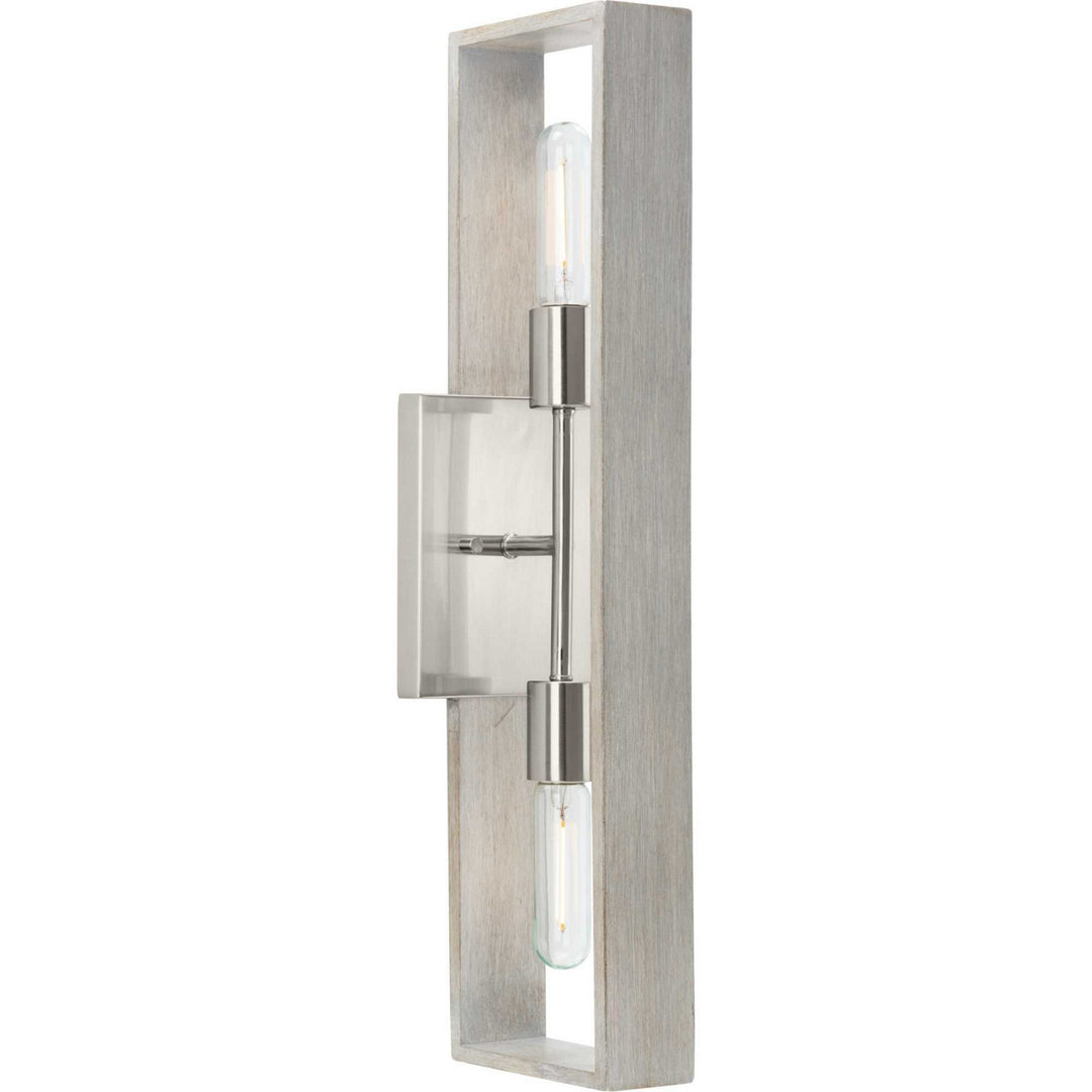 Boundary Two Light Wall Bracket in Brushed Nickel - available from The Lighting Shoppe, trusted by Canadian homeowners