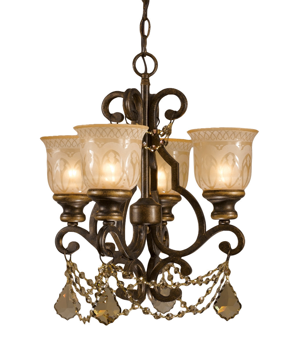Norwalk Four Light Mini Chandelier in Bronze Umber - available from The Lighting Shoppe, trusted by Canadian homeowners