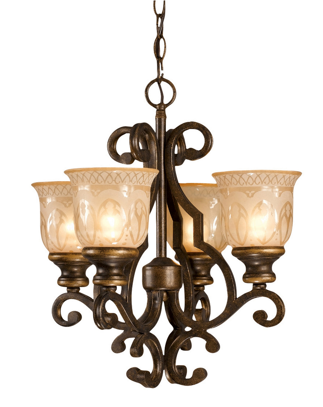 Norwalk Four Light Mini Chandelier in Bronze Umber - available from The Lighting Shoppe, trusted by Canadian homeowners