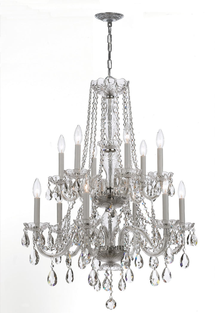 Traditional Crystal 12 Light Chandelier in Polished Chrome - available from The Lighting Shoppe, trusted by Canadian homeowners