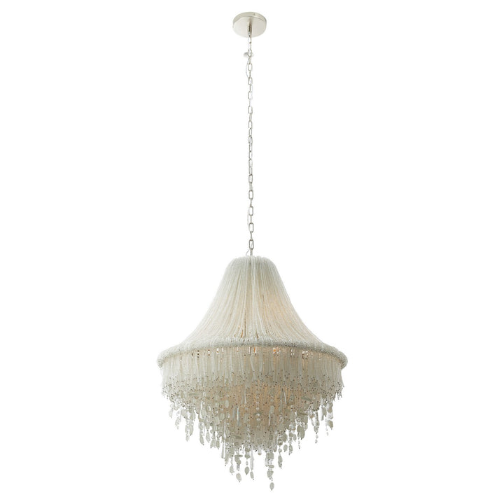 Crystal Reign Seven Light Pendant in Polished Nickel - available from The Lighting Shoppe, trusted by Canadian homeowners