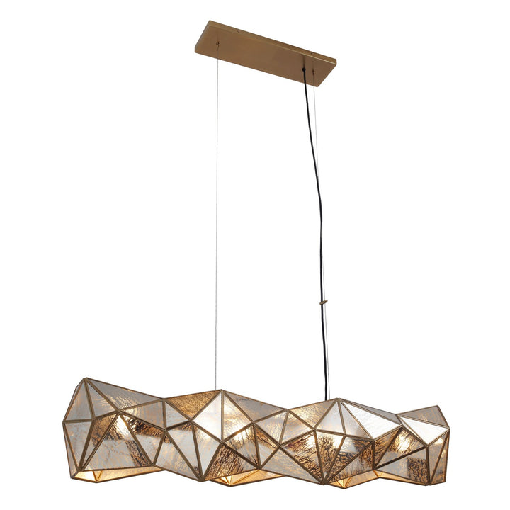 Geo-Gem Six Light Island Pendant in Artisan Brass - available from The Lighting Shoppe, trusted by Canadian homeowners