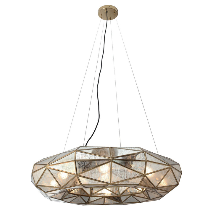 Geo-Gem Eight Light Chandelier in Artisan Brass - available from The Lighting Shoppe, trusted by Canadian homeowners