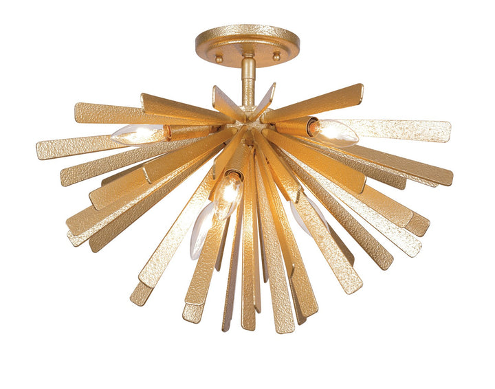 Confluence Six Light Flush Mount in Piastra Gold - available from The Lighting Shoppe, trusted by Canadian homeowners