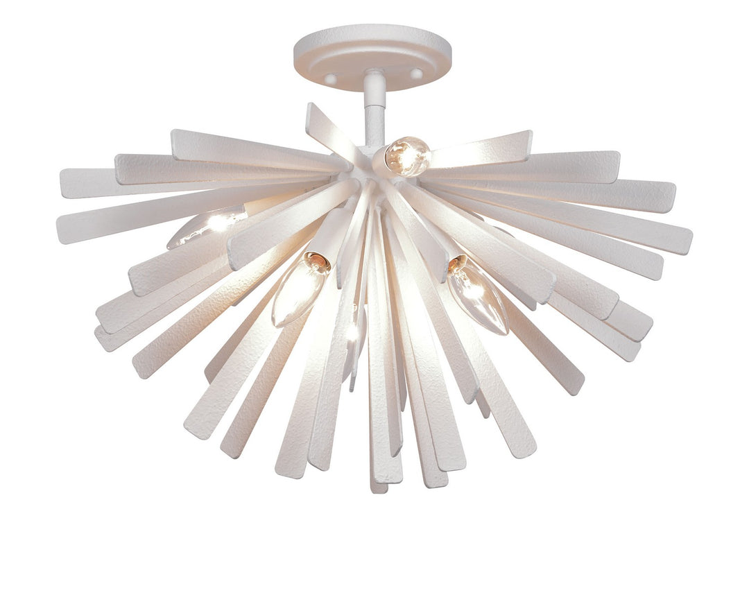 Confluence Six Light Flush Mount in Piastra White - available from The Lighting Shoppe, trusted by Canadian homeowners