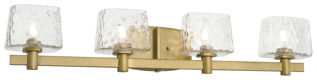 Drysdale Four Light Bath Vanity in Soft Brass - available from The Lighting Shoppe, trusted by Canadian homeowners