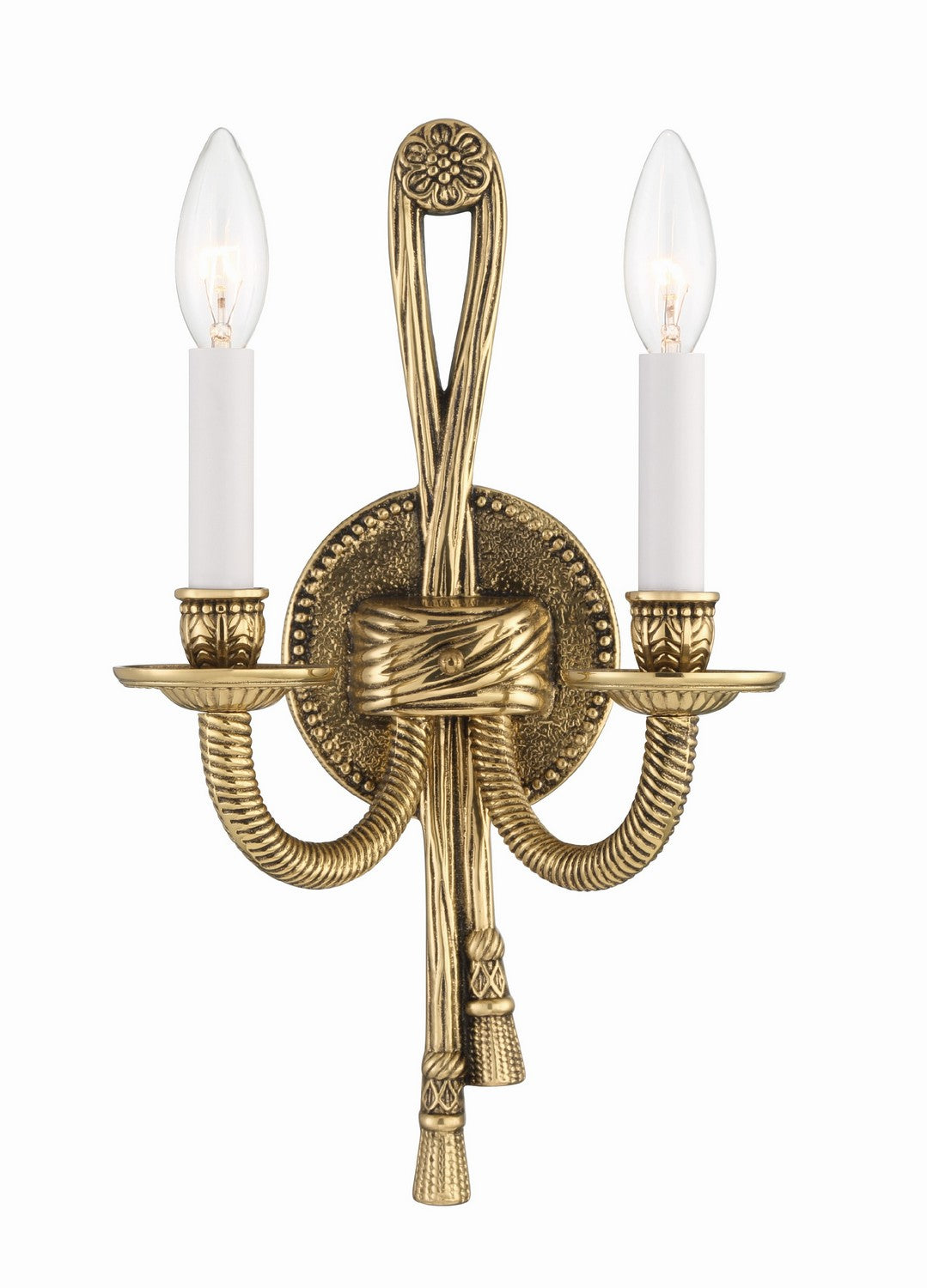 Cast Brass Wall Mount Two Light Wall Sconce in Olde Brass - available from The Lighting Shoppe, trusted by Canadian homeowners
