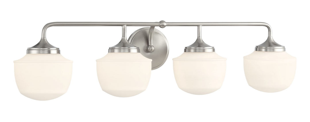 Cornwell Four Light Bath Vanity in Brushed Nickel - available from The Lighting Shoppe, trusted by Canadian homeowners