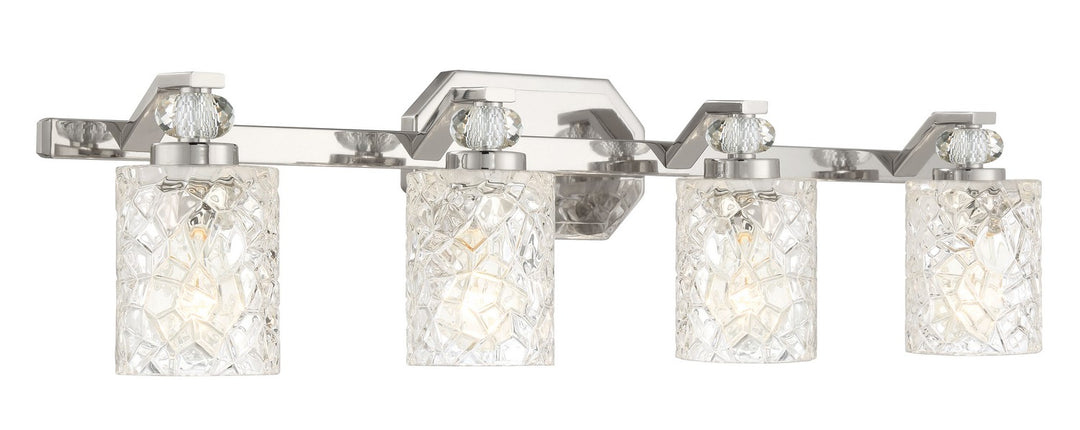 Crystal Kay Four Light Bath Vanity in Chrome - available from The Lighting Shoppe, trusted by Canadian homeowners