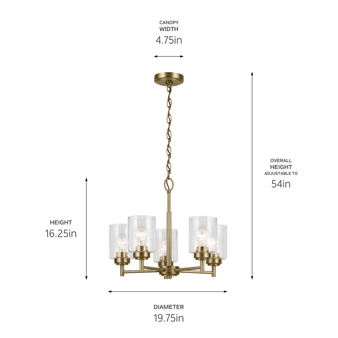 Kichler Canada - 44030NBR - Five Light Chandelier - Winslow - Natural Brass