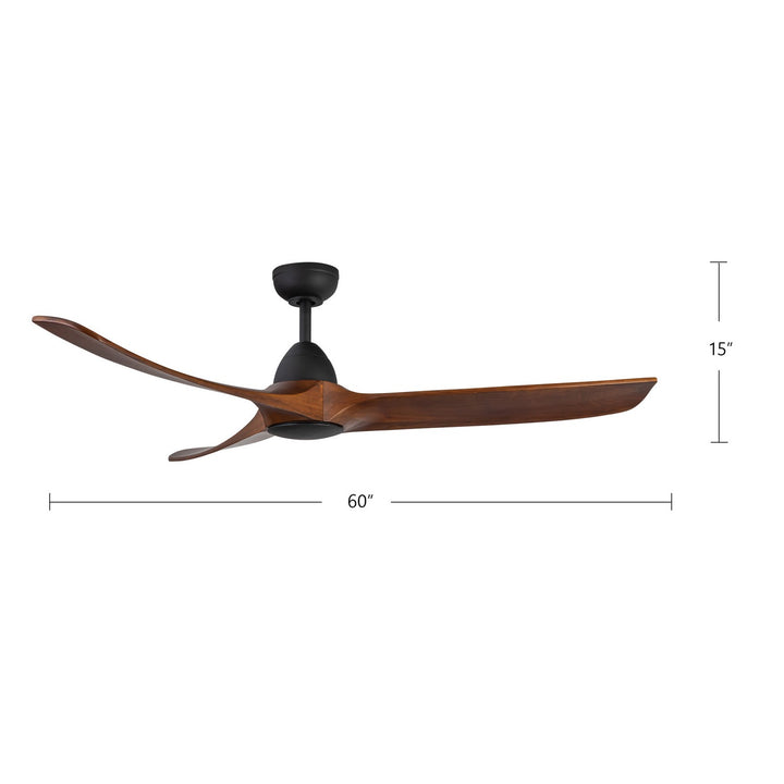 Kuzco Canada - CF77860-MB/DW - 60"Ceiling Fan - Baylor - Matte Black/Dark Walnut