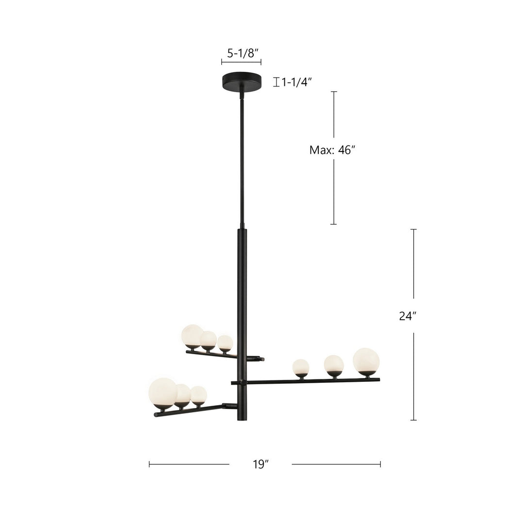 Kuzco Canada - CH55524-BK/OP - LED Chandelier - Cypress - Black/Opal Glass