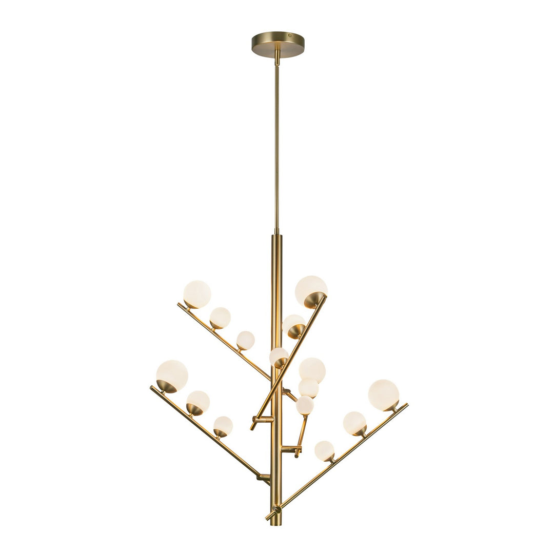 Cypress LED Chandelier in Brushed Gold/Opal Glass - available from The Lighting Shoppe, trusted by Canadian homeowners