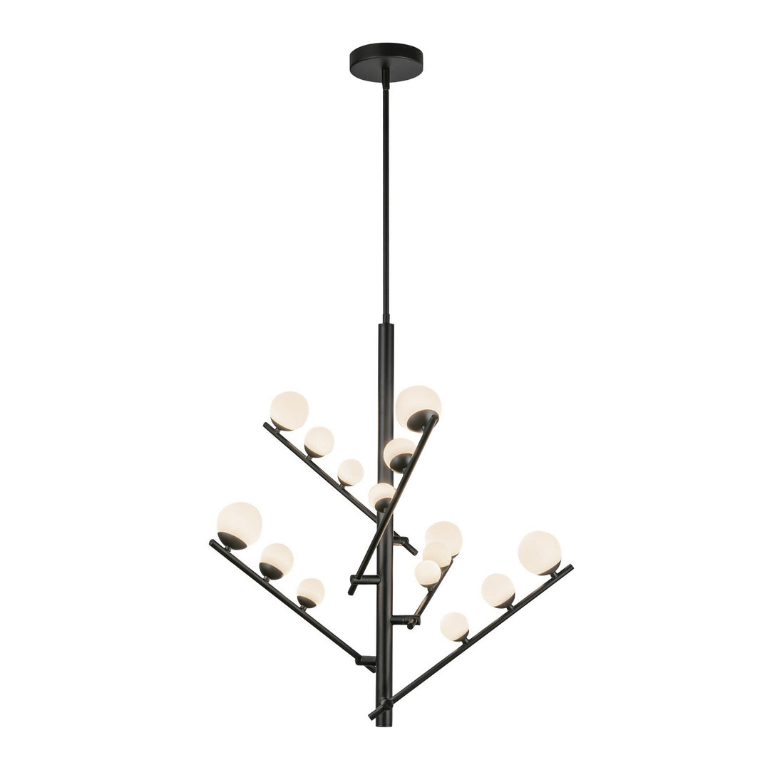 Kuzco Canada - CH55530-BK/OP - LED Chandelier - Cypress - Black/Opal Glass