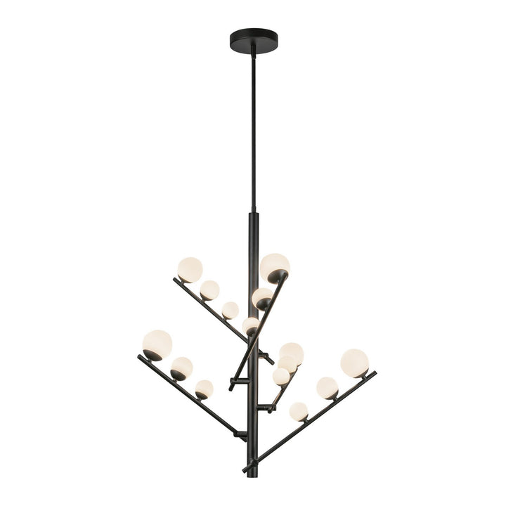 Kuzco Canada - CH55530-BK/OP - LED Chandelier - Cypress - Black/Opal Glass