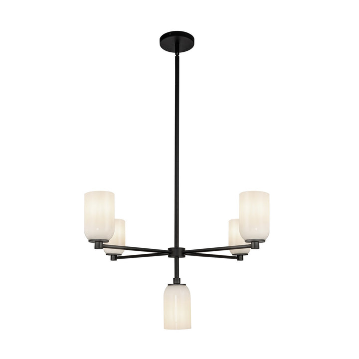 Kuzco Canada - CH57731-BK/GO - Five Light Chandelier - Nola - Black/Glossy Opal Glass