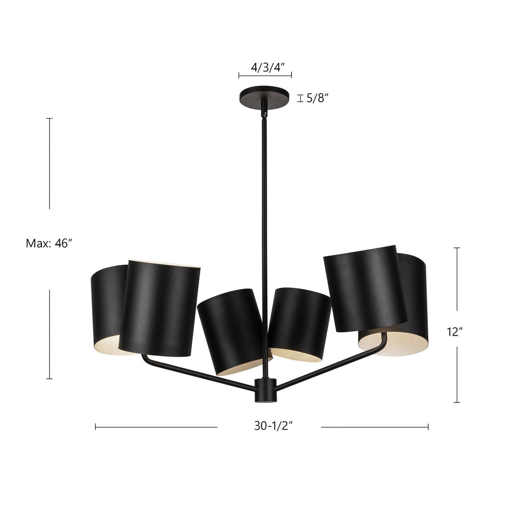 Kuzco Canada - CH58830-BK - Six Light Chandelier - Keiko - Black