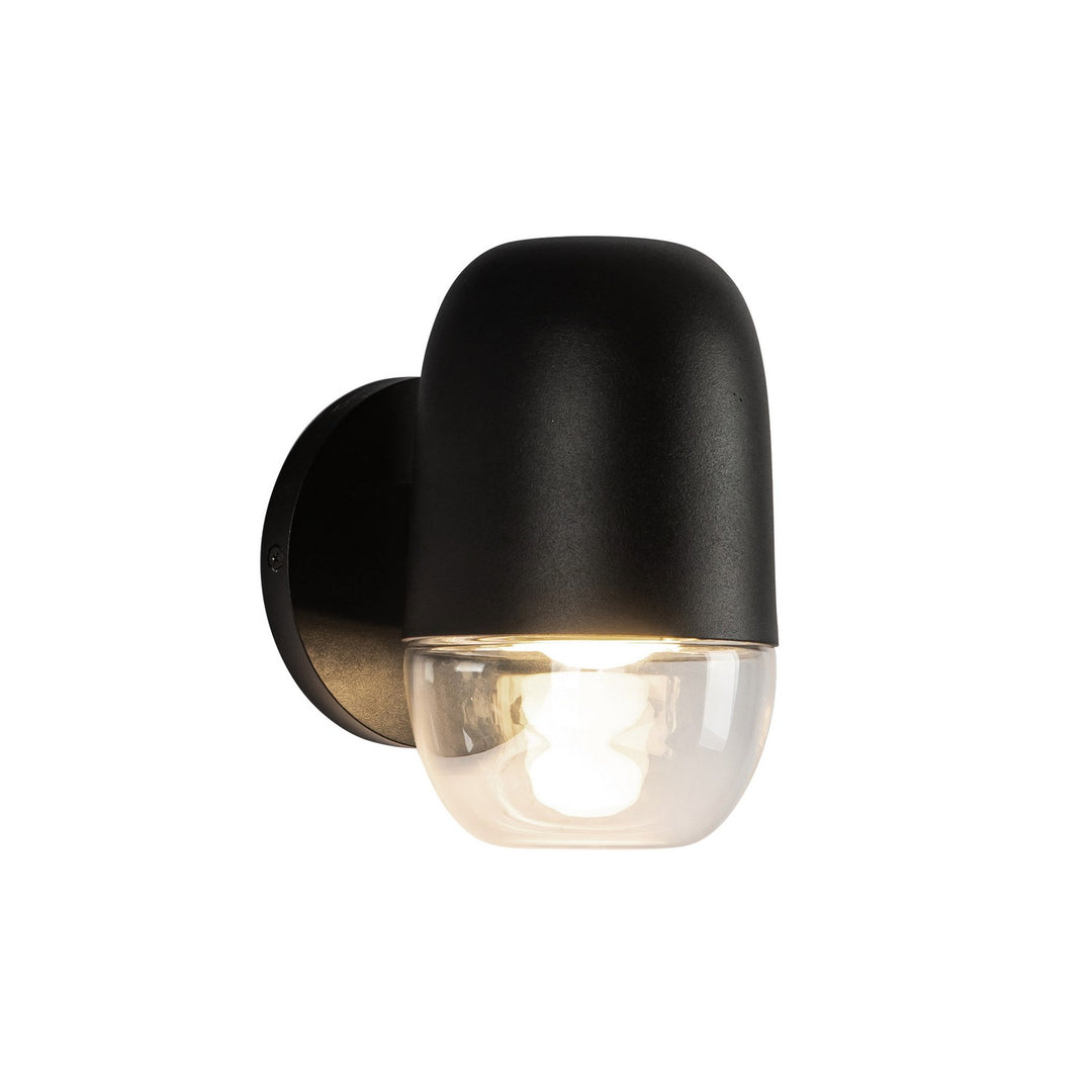 Yara LED Exterior Wall Mount in Black/Clear Glass - available from The Lighting Shoppe, trusted by Canadian homeowners